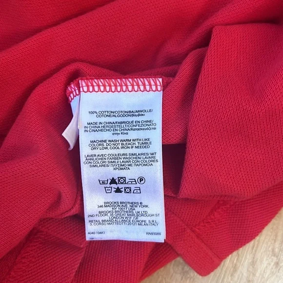 Brooks Brothers Red Polo Slim Fit Performance Polo Men’s Size Large - Picture 10 of 11